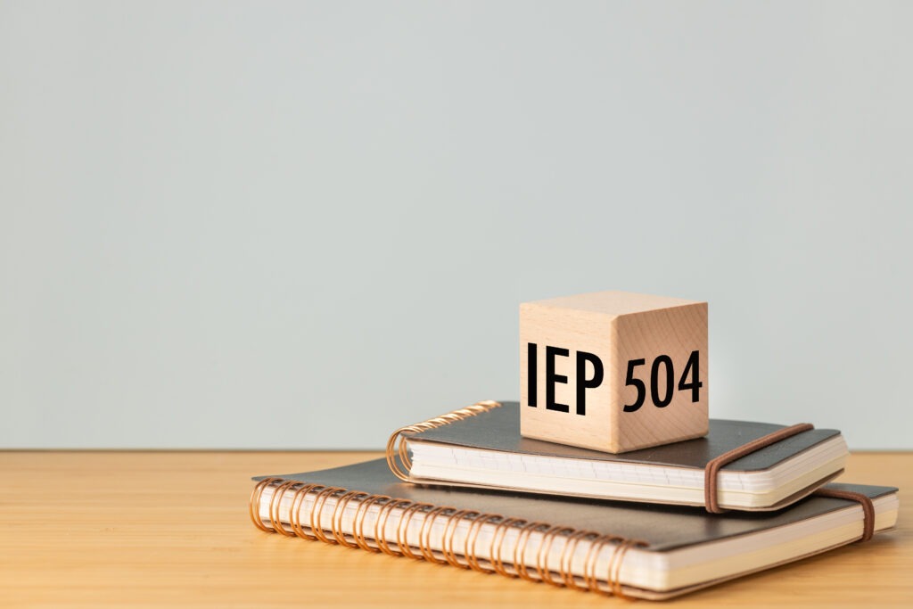 IEP Individual Education Plan and 504 on cube