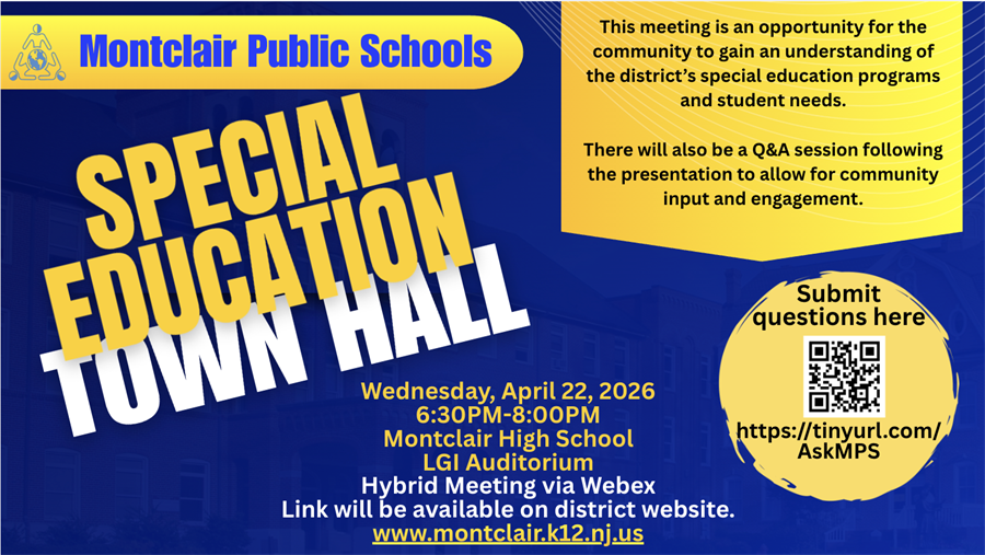 Montclair (NJ) Public Schools Special Education Town Hall meeting